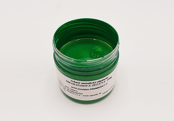 Smaragdovo zelený metalický tekutý pigment